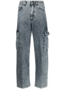 Джинсы карго Lively-101 с завышенной талией Moorer, синий