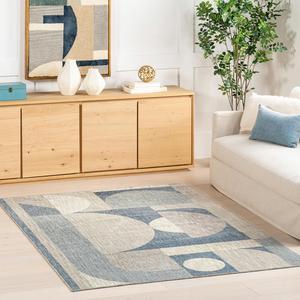 nuLOOM Rhona Geometric ковер 161 x 221 см для гостиной спальни столовой, Rhona Blue