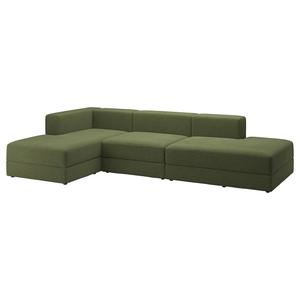 3,5-местный диван-модерн с шезлонгом JÄTTEBO IKEA, цвет samsala dark yellow-green