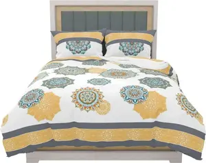 Постельное белье, сатиновое постельное белье, высокого качества 160х200 Дия желтого и бирюзового цветов. Zaratex