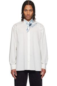 Dries Van Noten Свободная хлопковая рубашка цвета слоновой кости