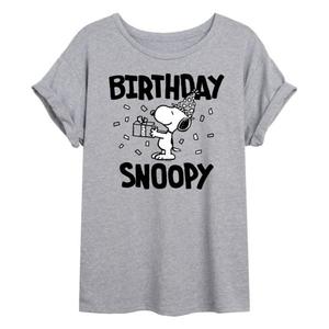 Футболка Juniors Peanuts Birthday Snoopy oversize Licensed Character, серый