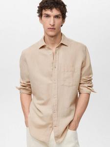 Рубашка Avispa Regular Fit из смеси льна и хлопка Mango, Light Pastel Brown