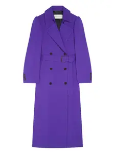 Двубортное пальто с поясом DRIES VAN NOTEN, фиолетовый