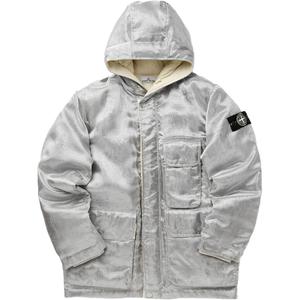 STONE ISLAND Пуховик с муаровым эффектом, Silver