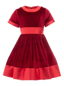 Бархатное платье с короткими рукавами Tulleen, красный