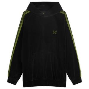 Велюровая спортивная толстовка с капюшоном Needles, черный