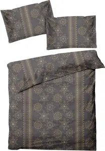 Комплект постельного белья Dream Sleep из фланели со звездами и снежинками, черный, 160x210 см + 65x100 см Traumschlaf