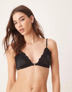 Бюстгальтер-топ с кружевной отделкой Abercrombie & Fitch черного цвета