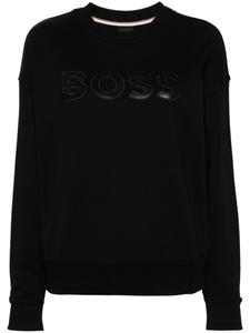Хлопковая толстовка с нашивкой-логотипом BOSS, черный