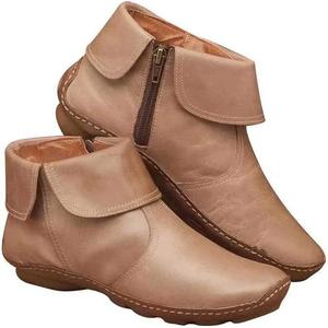 Женские ботинки с поддержкой свода стопы на шнуровке, с ретро-молнией сбоку, кожаные ботильоны, удобные плоские зимние ботинки No Brand, Us 9.5-10 Brown