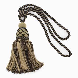 Подхваты-кисточки для штор DecoPro, хаки / черный