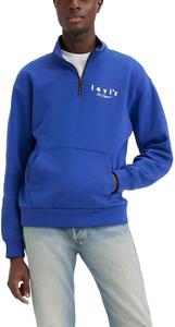 Мужская свободная толстовка с капюшоном Levi's с графическим принтом и карманом на молнии 1/4 дюйма, Expression Poster 02 Sodalite Blue