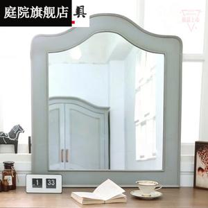 Yu Senyi Комод 75x0.3x85 см для гостиной и прихожей из массива дерева, 5 ящиков, светло-серо-голубой с зеркалом