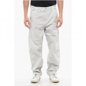Прямые брюки из хлопкового твила с одним коленом Carhartt Wip, Gray
