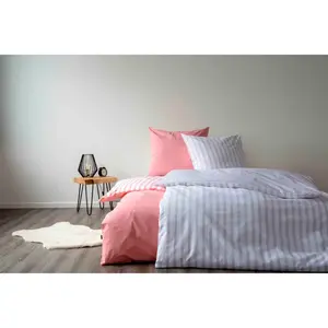 Двустороннее постельное белье SETEX «хлопковые полоски» великолепных однотонных цветов и полосок, цвет kieselgrau