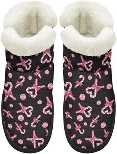 Женские зимние сапоги средней высоты с широким носком, противоскользящие, с меховой подкладкой, имитация кожи, без застежек, носить легко, размеры 4,5-12 Chririnla, Pink Candy Cane