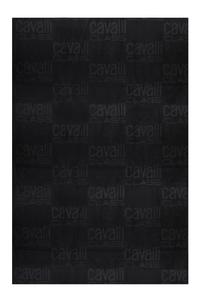 Пляжное полотенце Cavalli Class хлопковое с принтом, черный