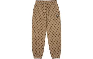 Вязаные спортивные брюки мужские коричневые MLB