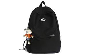 ADOONGA Нейлоновый рюкзак унисекс черно-белый, Black[Comes with Cow Pendant]