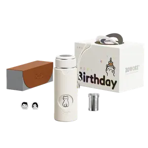 Термостаканы 316 Stainless Steel Liner White 480ml Zowoki, Jianyi Natural Style, белый Little Cute, Birthday Box