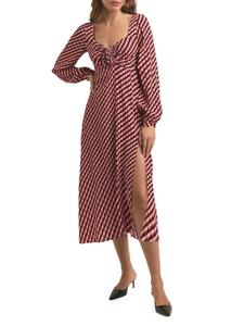 Платье миди с длинными рукавами и геометрическим принтом Виноградник Favorite Daughter, цвет Retro Rouge Hounds