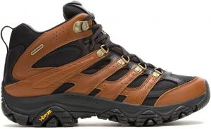 Мужские ботинки Merrell Moab 3 Luxe Leather Mid водонепроницаемые, черный/коричневый