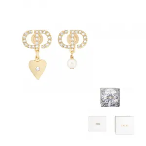 DIOR Серьги для женщин из смолы, металла и искусственного хрусталя, цвет Gold