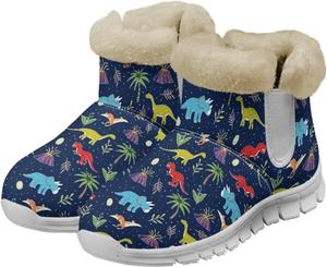 Зимние сапоги для женщин с полной фланелевой подкладкой, теплые ботильоны до щиколотки, противоскользящие, удобные, для девушек, для улицы Glomenade, Primordial Forest