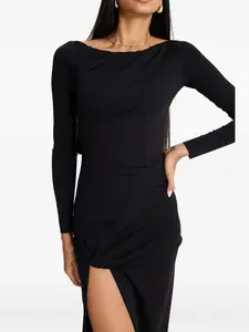 Платье макси Midnight Icon с длинными рукавами и разрезами по бокам MOOS STUDIO, черный