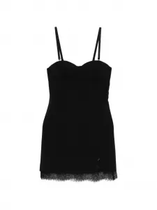 Мини-платье-футляр с кружевной отделкой Patrizia Pepe, черный