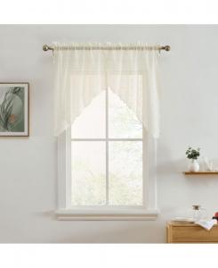Короткие кружевные шторы Sophia Floral Rod Pocket Lace для небольших окон - длина 71 x 91 см (две шторы цвета слоновой кости) Hlc.Me