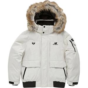 New Balance Пуховик унисекс цвета слоновой кости, Ivory