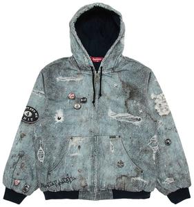 Куртка Supreme HJR Trompe L'oeil Hooded Work Jacket 'Blue', синий