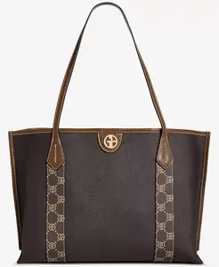 Сумка-тоут большого размера с монограммой Giani Bernini, коричневый