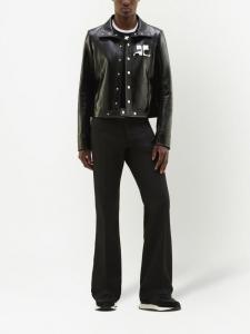 Courrèges куртка из искусственной кожи с нашивкой-логотипом, черный