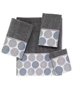 Набор банных полотенец Avanti с пунктирной и круговой каймой, серебряный