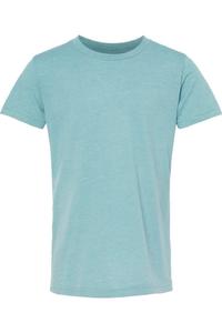 Футболка молодежная BELLA + CANVAS CVC Jersey, цвет heather blue lagoon