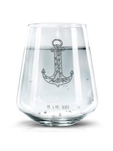 Стакан для питья Blue Anchor, прозрачный, без слов Mr. & Mrs. Panda
