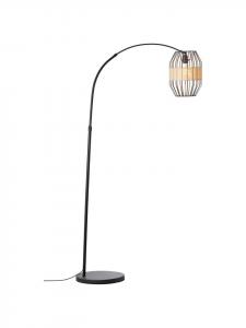 Brilliant Напольная лампа Slope Arc, 1,5 м, черно-натуральный цвет