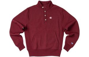 Толстовка унисекс с высоким воротником-стойкой, утолщенные, стандартного размера Champion, темный красный