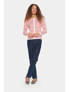 Кардиган MilaSZ, прямого кроя, в ледяную и алую полоску SAINT TROPEZ