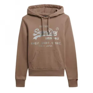 Худи Superdry Embellished Vl Relaxed Fit, коричневый