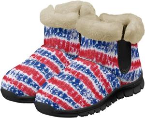 Женские зимние сапоги Jeiento с флагом Америки, противоскользящие, American Tie-Dye