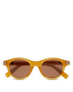 Ацетатные солнцезащитные очки, 48 мм ZEGNA, коричневый