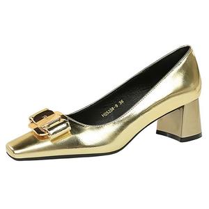 QITUMAUL Женские туфли на высоком каблуке золотые [высота каблука 5 см], цвет Gold[Heel Height 5cm]