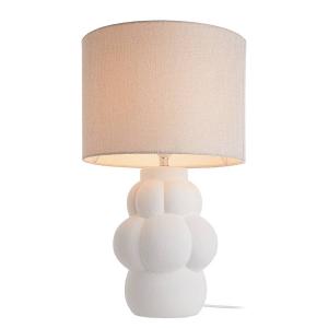 Настольная лампа BUTLERS ARTISTA, керамика / лен - 1 пламя - белый