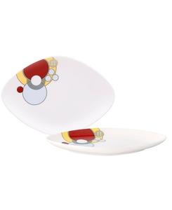 Набор из двух тарелок в форме ромба «Imperial Cabaret» от Фрэнка Ллойда Райта, 7,75 дюймов Noritake, мультколор