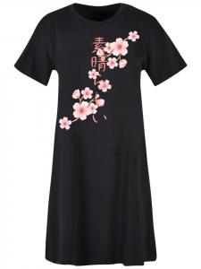 Короткое платье F4NT4STIC T-Shirt Kleid Kirschblüten Asien T-Shirt Kleid, черный