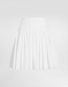 Короткая хлопковая юбка-солнце Dolce & Gabbana, белый